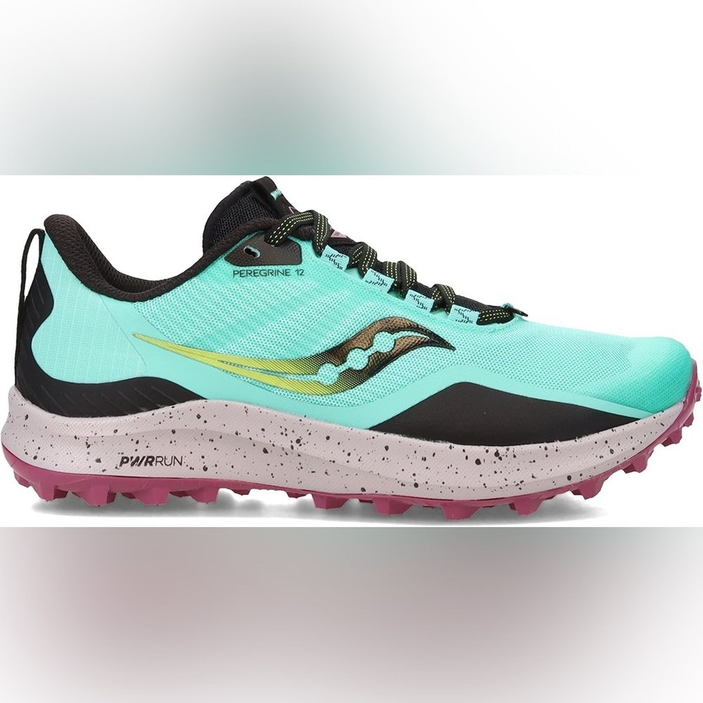 Saucony Peregrine 12 Teal and Pink Sneakers